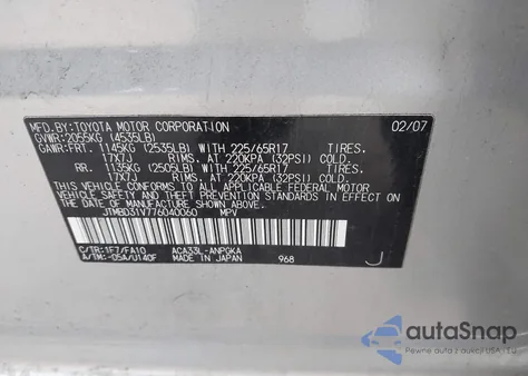 2007 Toyota Rav4 Limited из США, поврежденный, VIN JTMBD31V776040060